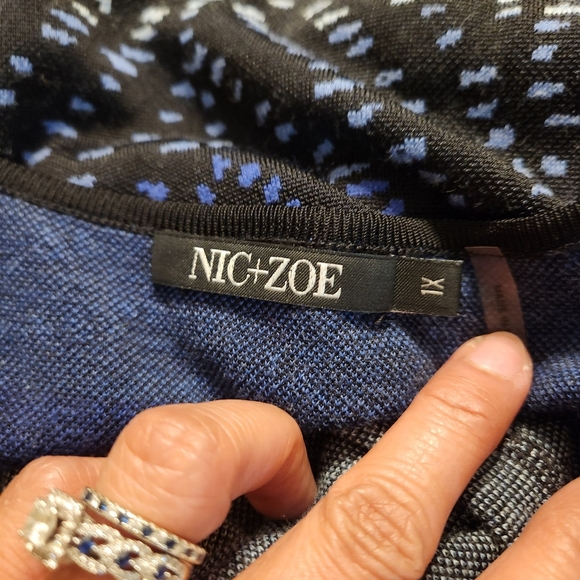 Nic and Zoe geometrical print ling line sweater top xl ombre multi color - Picture 7 of 12